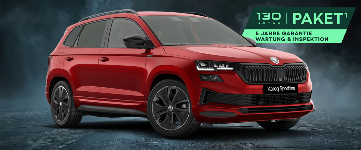 zu sehen: Skoda Karoq Sportsline in Rot